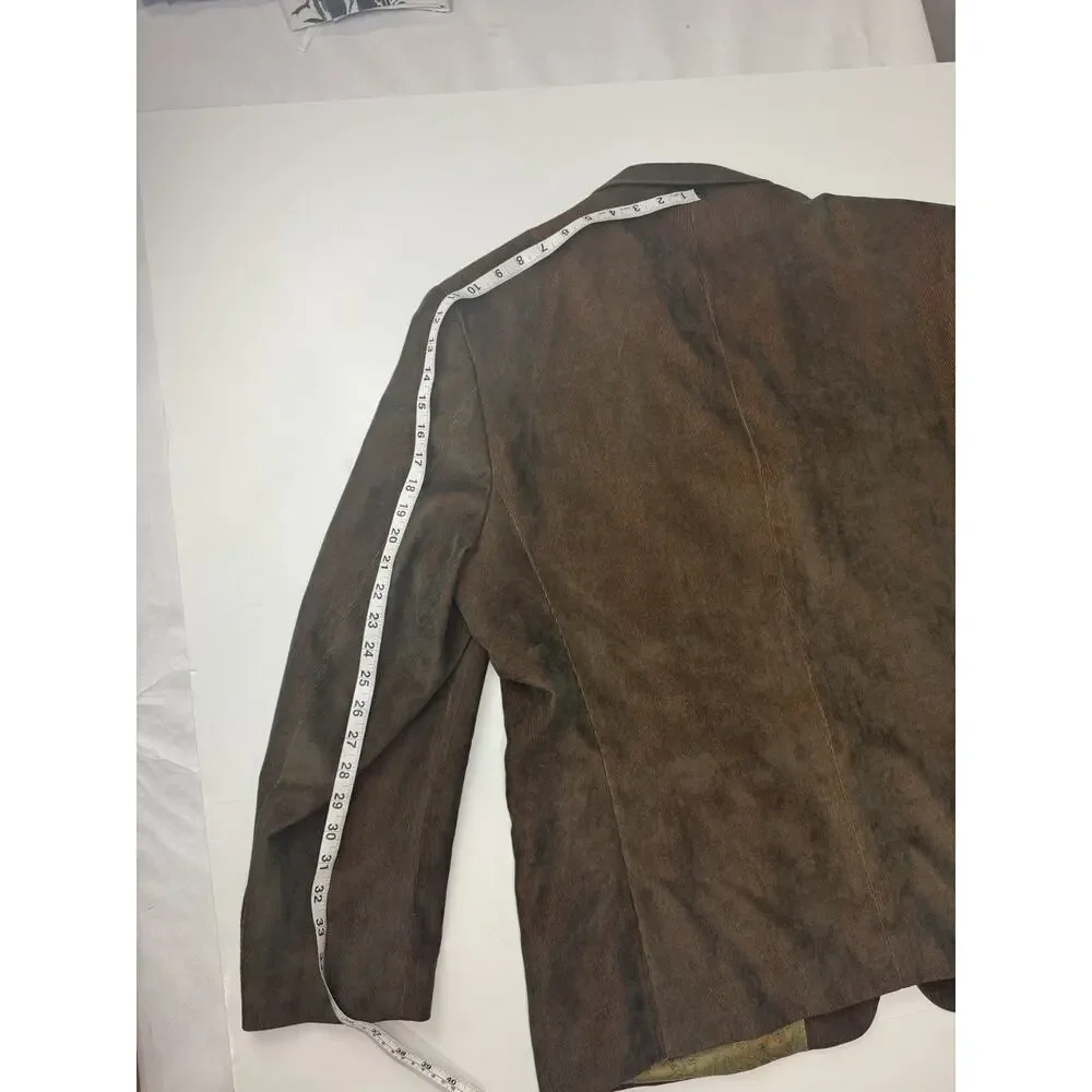 Rizzoli Uomo Rome Corduroy Blazer Size 46 Brown Italian Victory Outreach Int'l